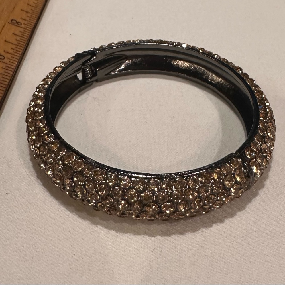 Gold Bracelet with Rhinestones - Lots of Sparkle - Picture 3 of 3